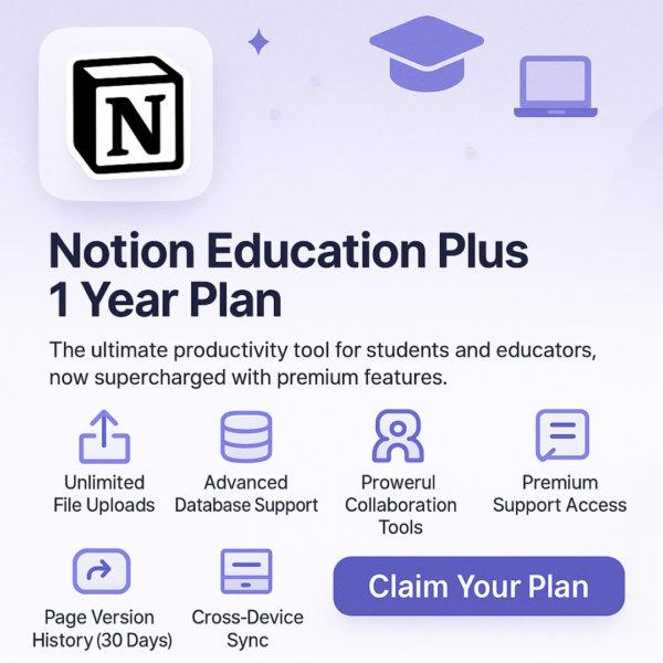 Notion 1 Year – Education Plus Plan