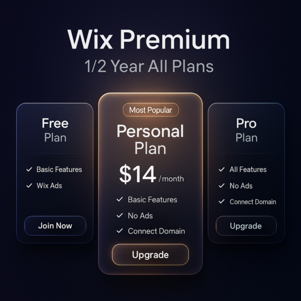 Wix Premium 1/2 Year – All Plans