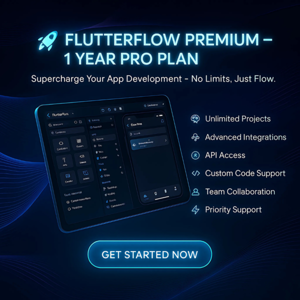 FlutterFlow Premium 1 Year – Pro Plan